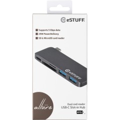 eSTUFF USB-C Slot-in Hub Space Grey
